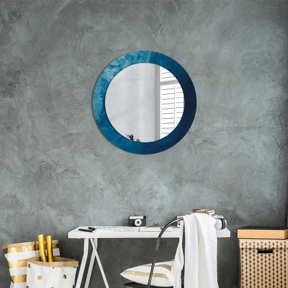 Oglindă rotundă decorativă cu design de artă abstractă pentru perete