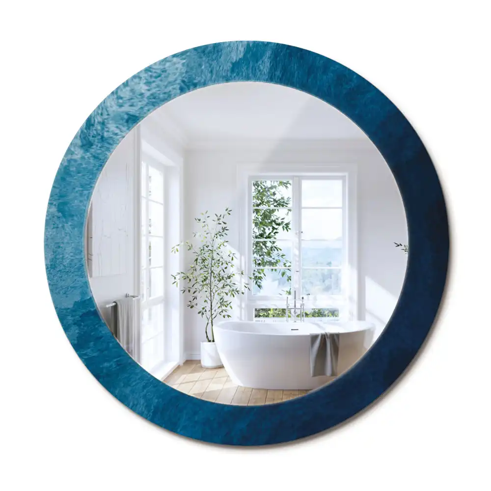 Oglindă rotundă decorativă cu design de artă abstractă pentru perete