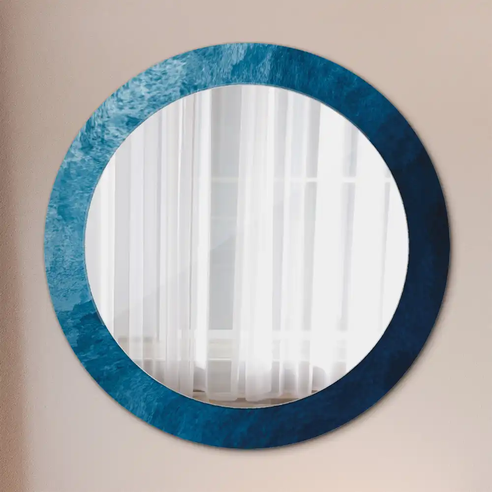 Oglindă rotundă decorativă cu design de artă abstractă pentru perete