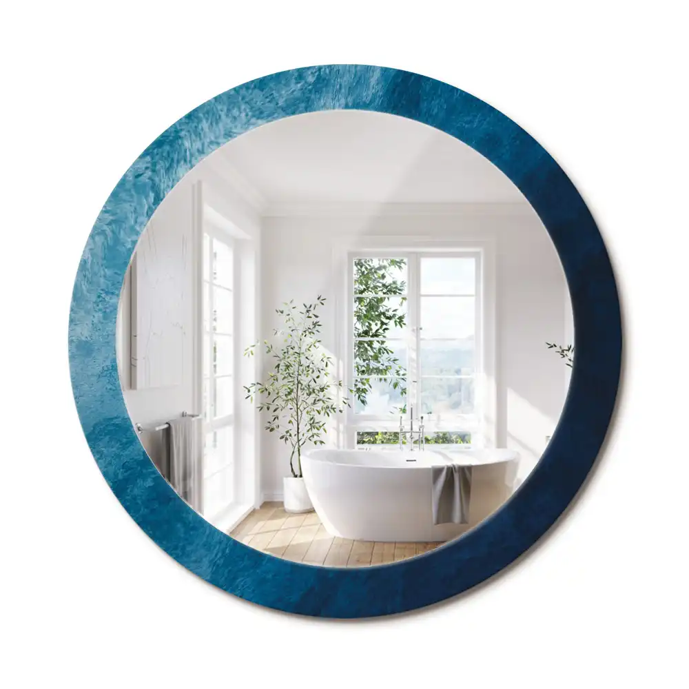 Oglindă rotundă decorativă cu design de artă abstractă pentru perete