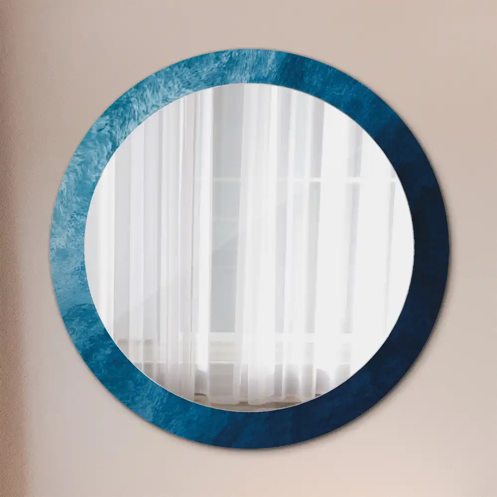 Oglindă rotundă decorativă cu design de artă abstractă pentru perete