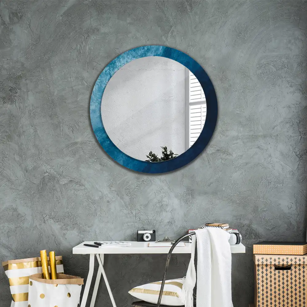 Oglindă rotundă decorativă cu design de artă abstractă pentru perete