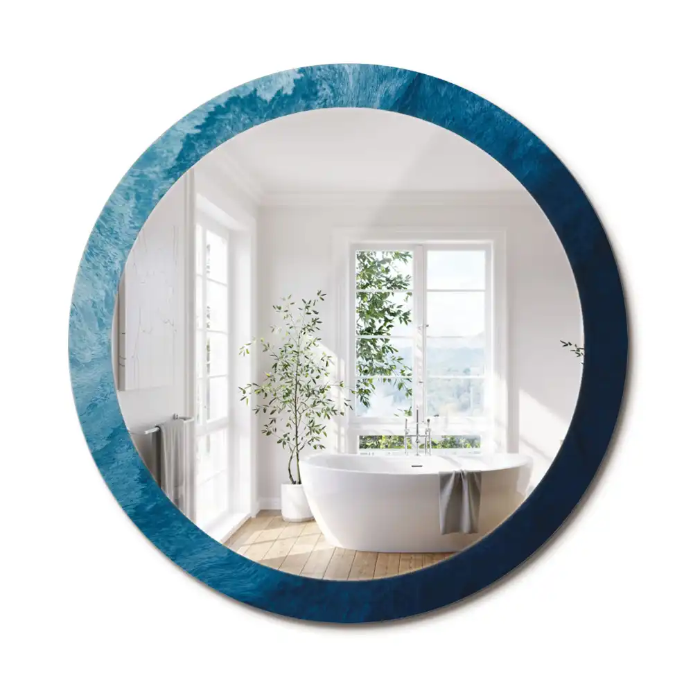 Oglindă rotundă decorativă cu design de artă abstractă pentru perete