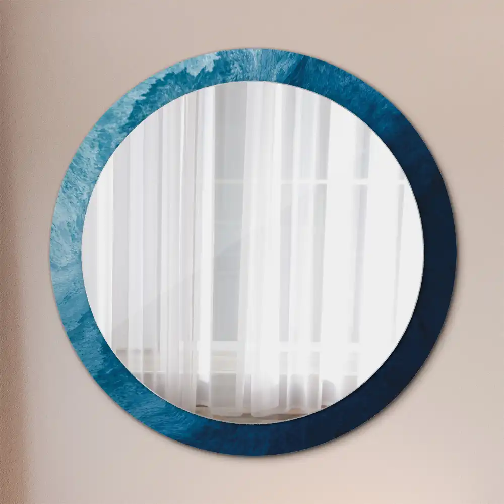 Oglindă rotundă decorativă cu design de artă abstractă pentru perete