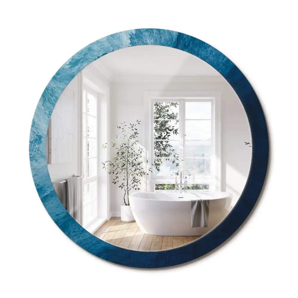 Oglindă rotundă decorativă cu design de artă abstractă pentru perete