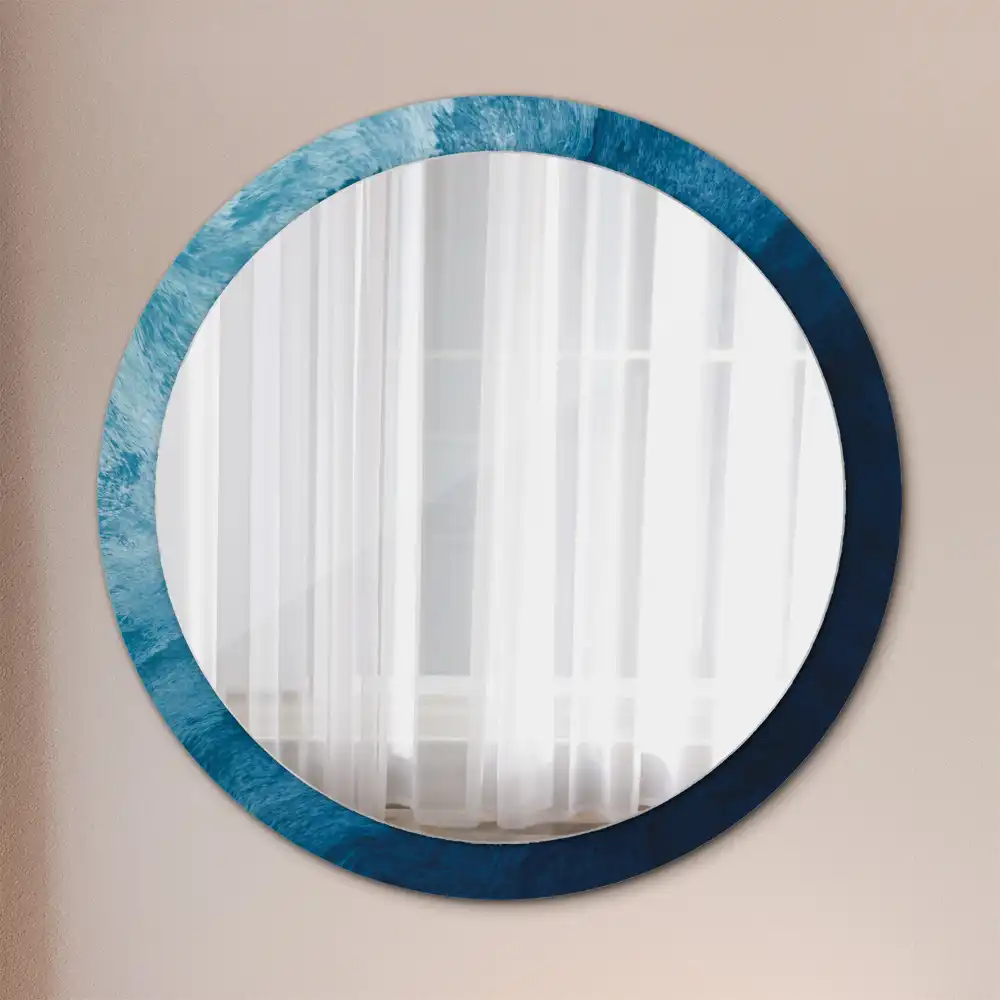 Oglindă rotundă decorativă cu design de artă abstractă pentru perete