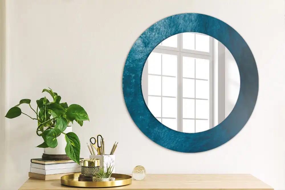 Oglindă rotundă decorativă cu design de artă abstractă pentru perete