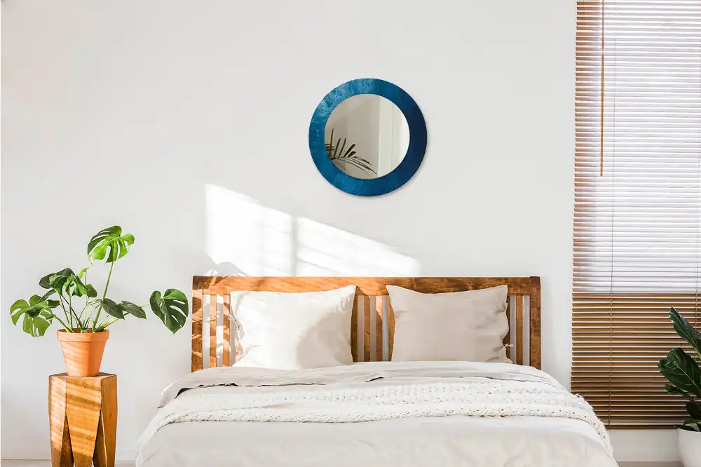 Oglindă rotundă decorativă cu design de artă abstractă pentru perete
