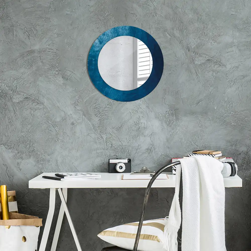 Oglindă rotundă decorativă cu design de artă abstractă pentru perete