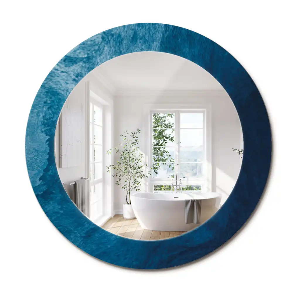 Oglindă rotundă decorativă cu design de artă abstractă pentru perete