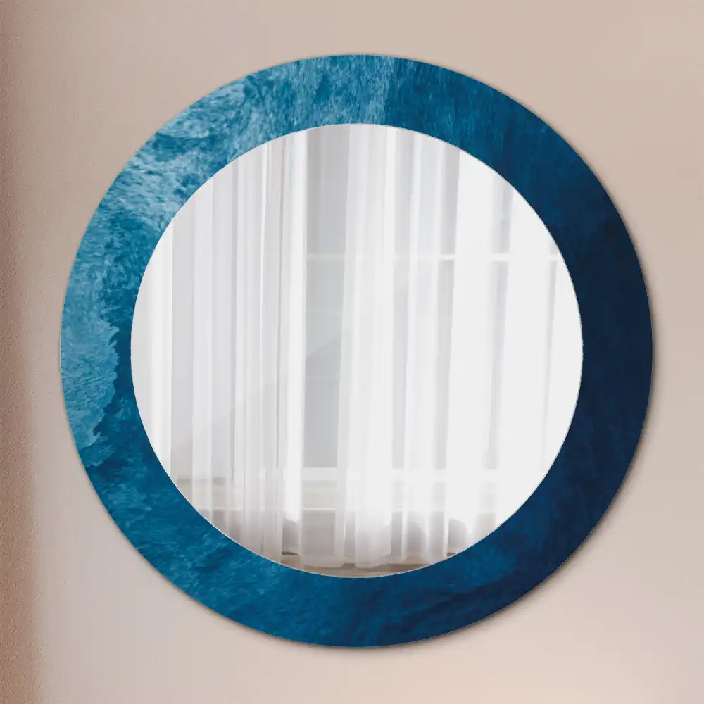 Oglindă rotundă decorativă cu design de artă abstractă pentru perete