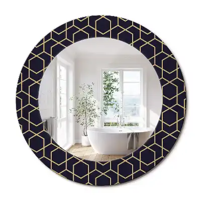 Oglindă decorativă rotundă cu design geometric abstract