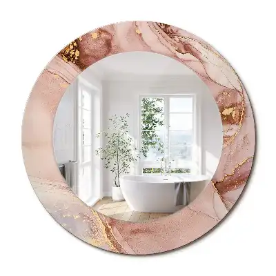Oglindă rotundă decorativă de perete cu design abstract fluid