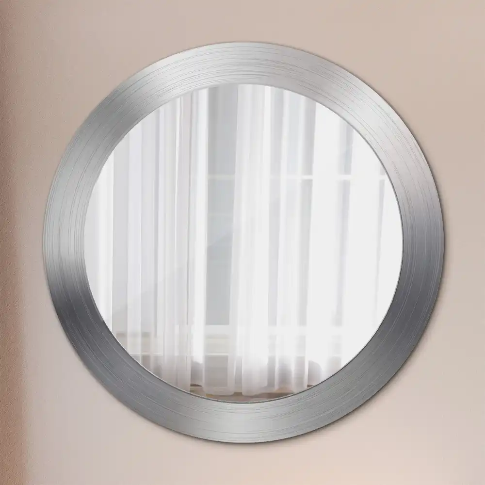 Oglindă decorativă rotundă cu ramă din imitație de metal