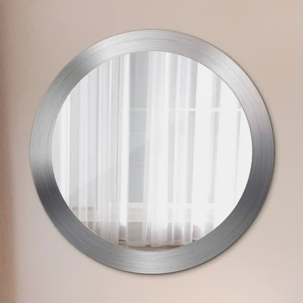 Oglindă decorativă rotundă cu ramă din imitație de metal