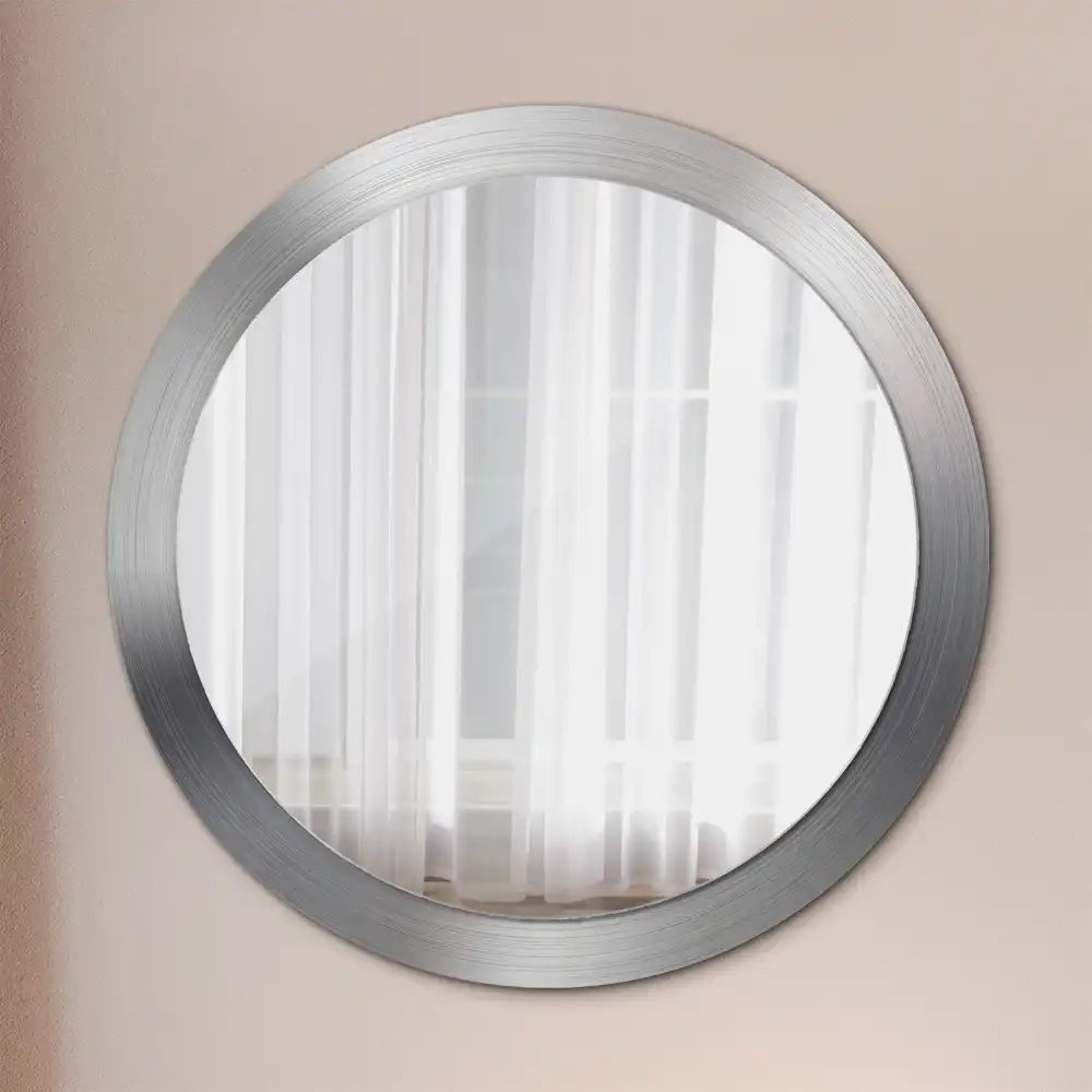 Oglindă decorativă rotundă cu ramă din imitație de metal