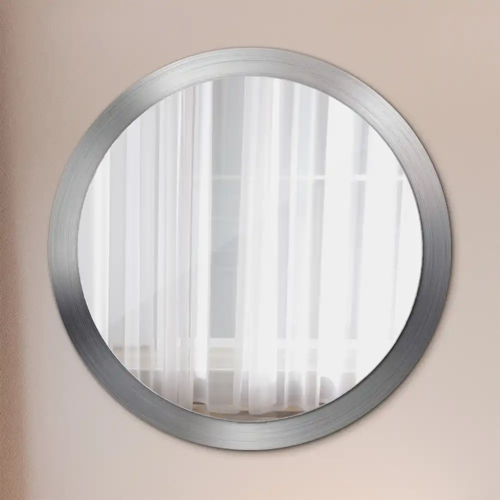 Oglindă decorativă rotundă cu ramă din imitație de metal