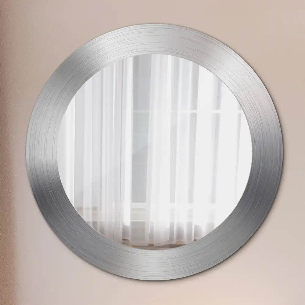 Oglindă decorativă rotundă cu ramă din imitație de metal