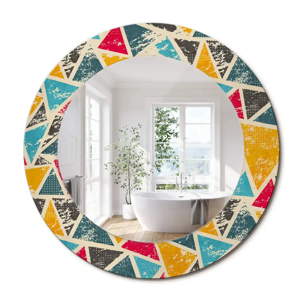 Oglindă rotundă decorativă de perete în stil retro