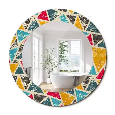 Oglindă rotundă decorativă de perete în stil retro