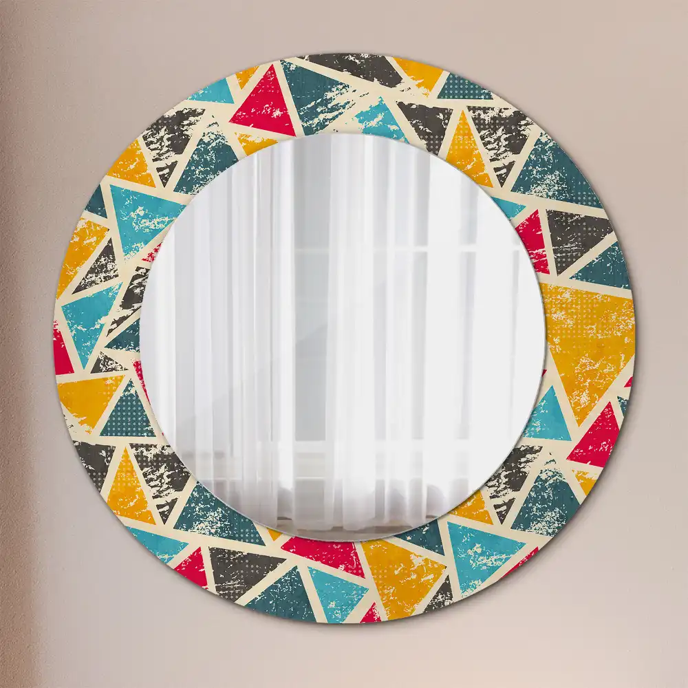 Oglindă rotundă decorativă de perete în stil retro