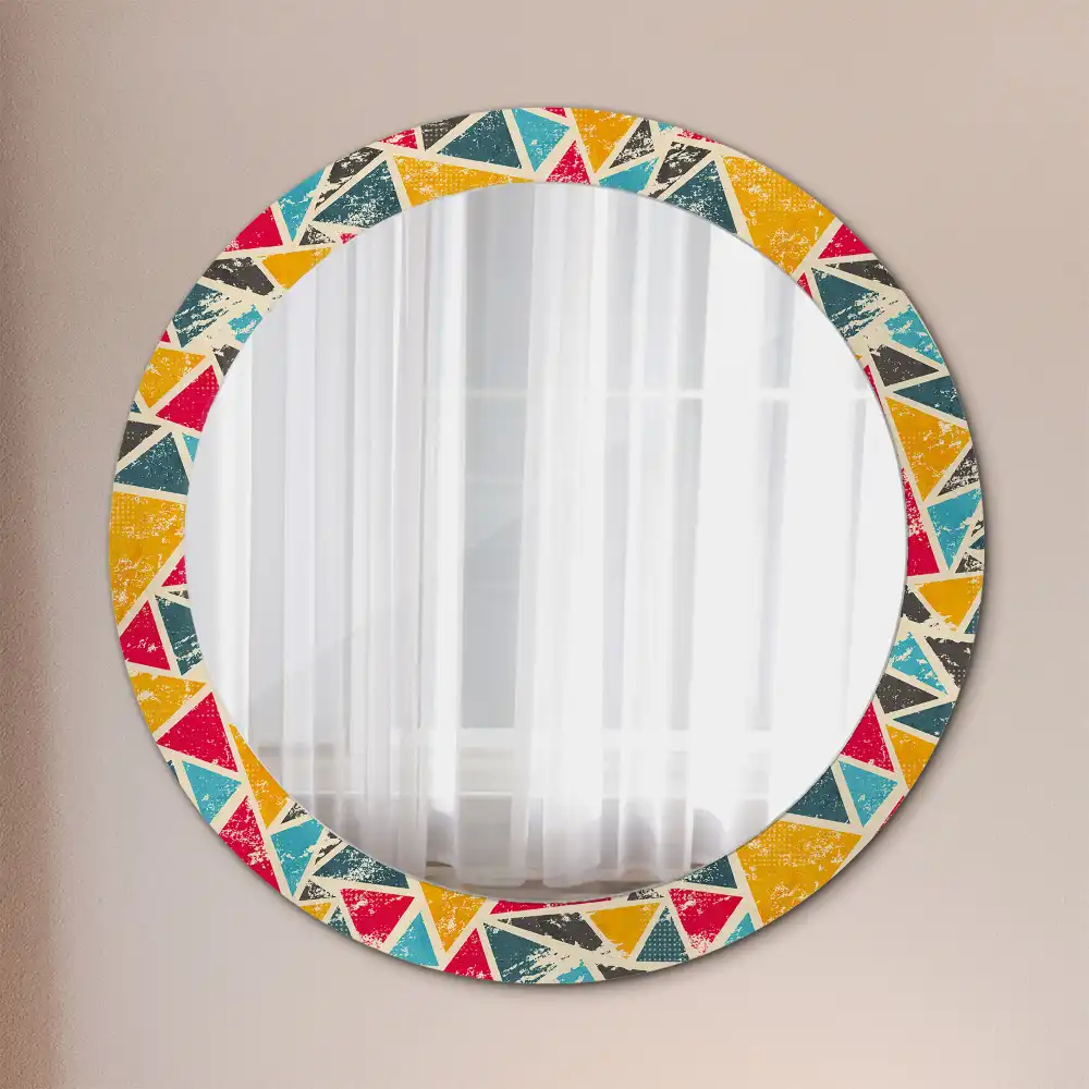 Oglindă rotundă decorativă de perete în stil retro