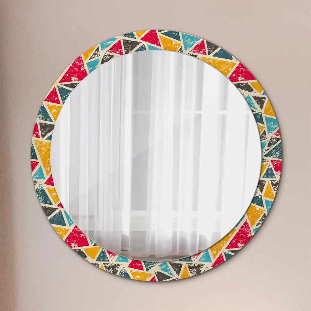 Oglindă rotundă decorativă de perete în stil retro