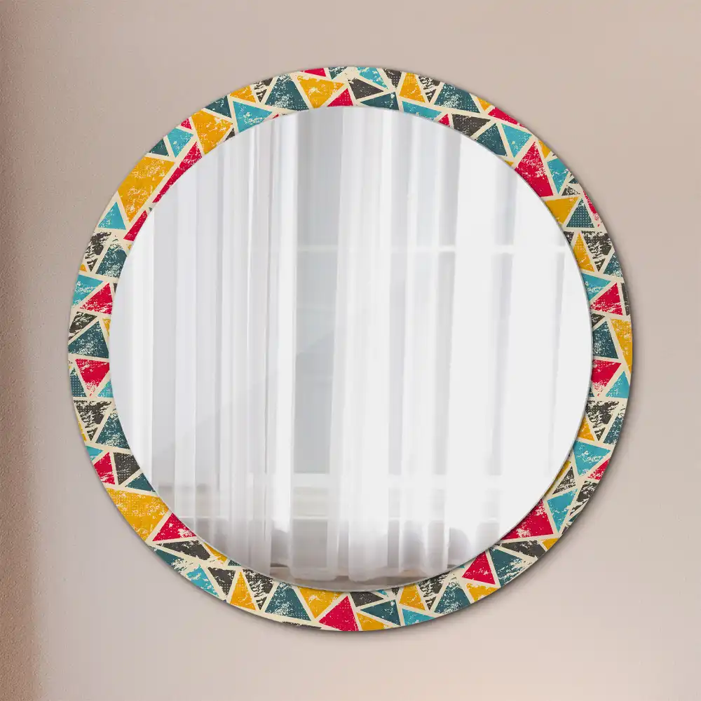 Oglindă rotundă decorativă de perete în stil retro