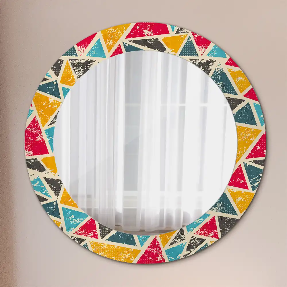 Oglindă rotundă decorativă de perete în stil retro
