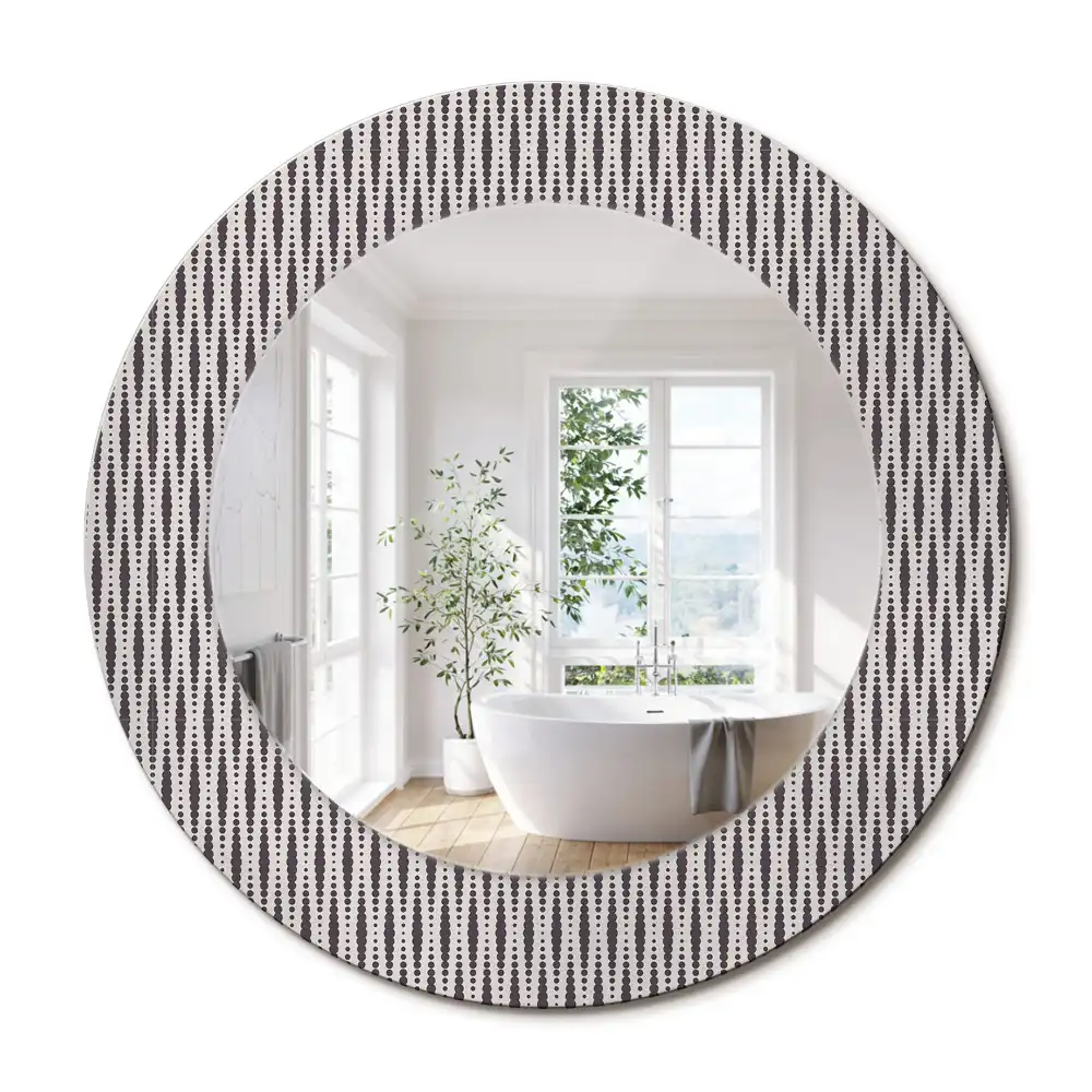 Oglindă rotundă cu model geometric din puncte