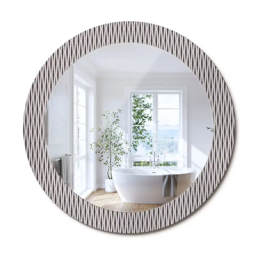 Oglindă rotundă cu model geometric din puncte