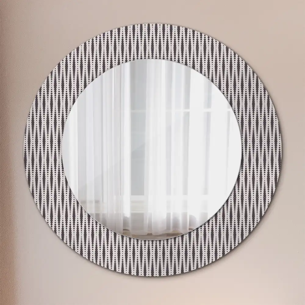 Oglindă rotundă cu model geometric din puncte
