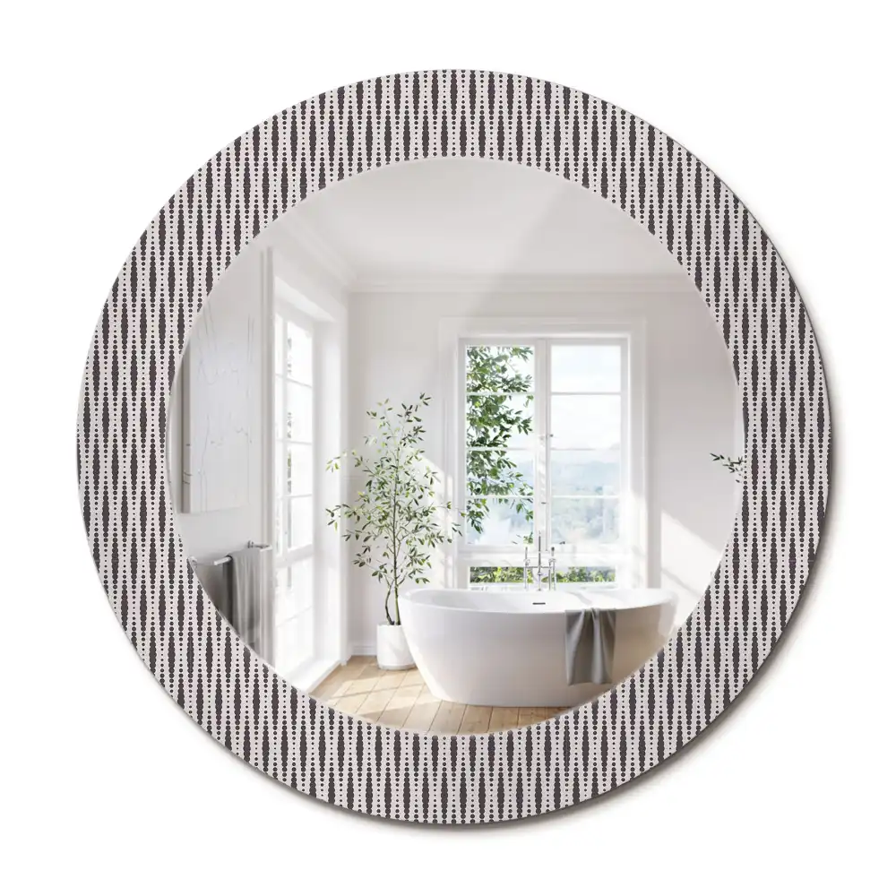 Oglindă rotundă cu model geometric din puncte
