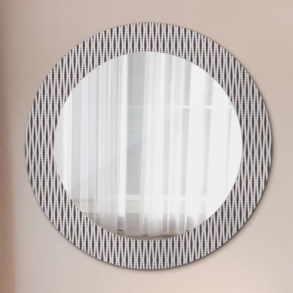 Oglindă rotundă cu model geometric din puncte