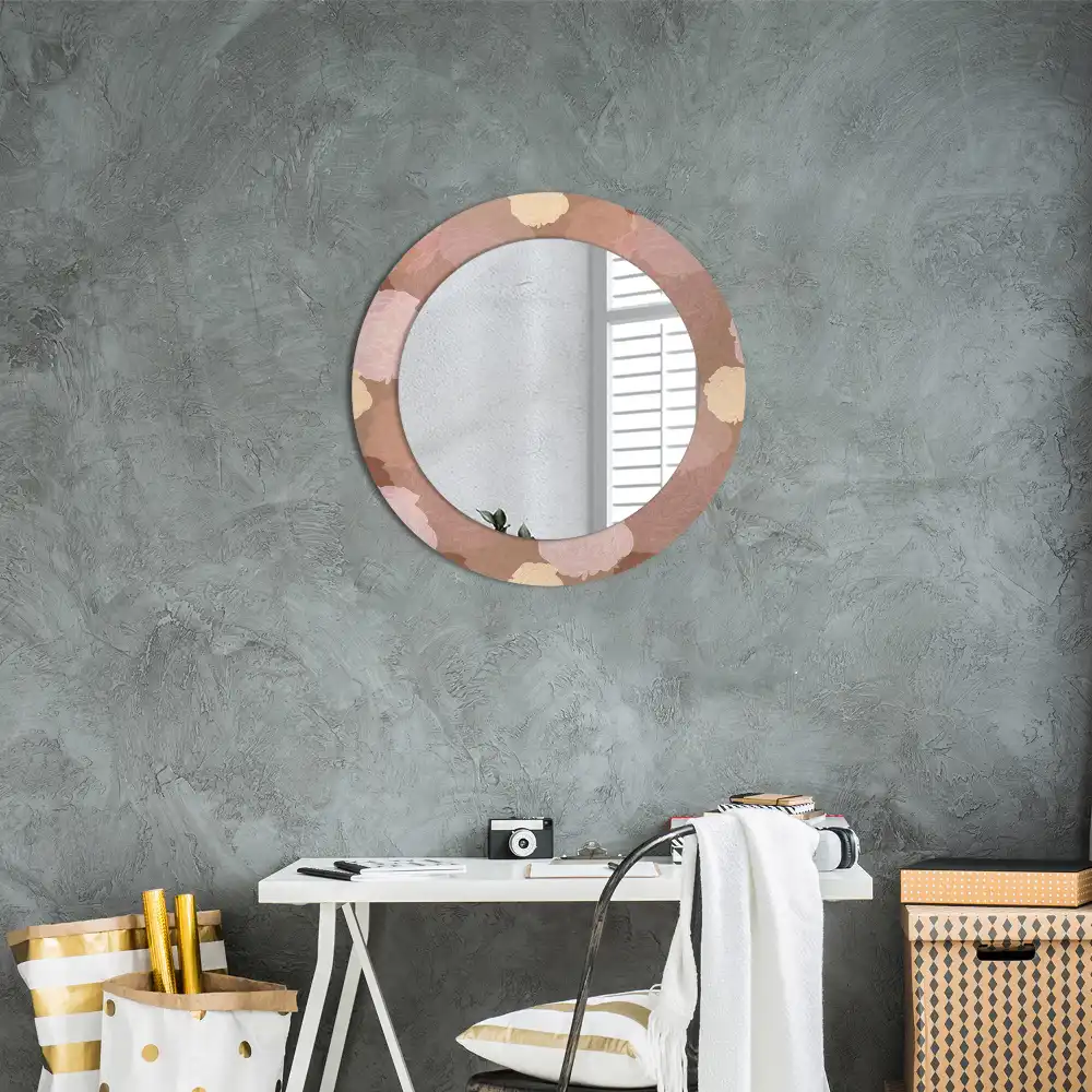 Oglindă decorativă rotundă cu compoziție de trandafiri