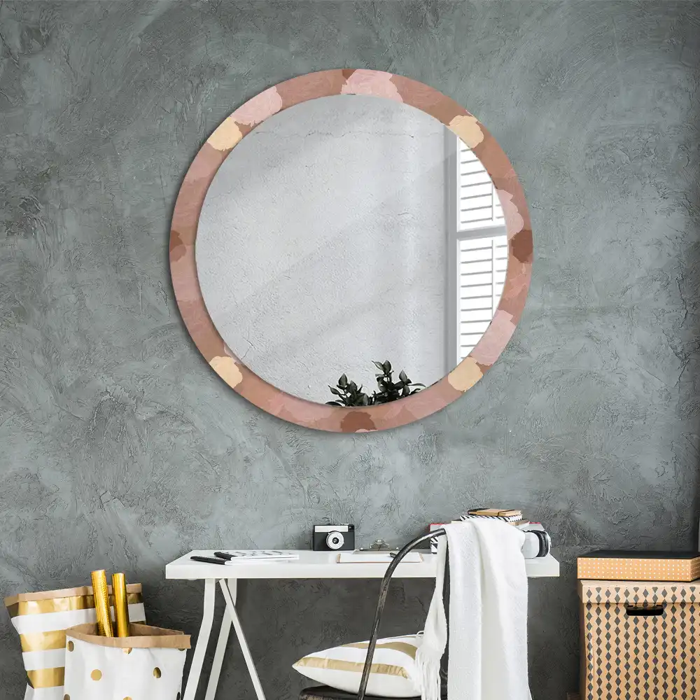 Oglindă decorativă rotundă cu compoziție de trandafiri