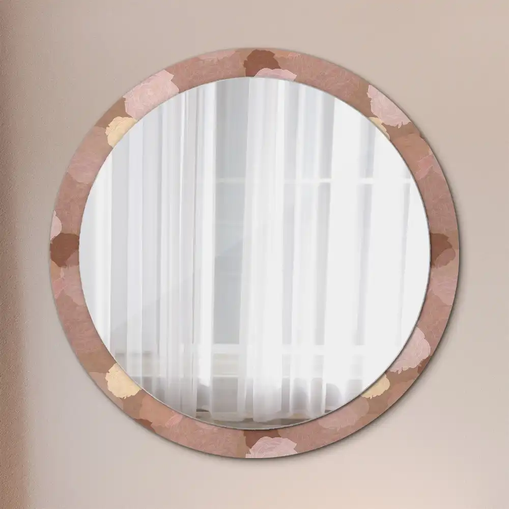 Oglindă decorativă rotundă cu compoziție de trandafiri