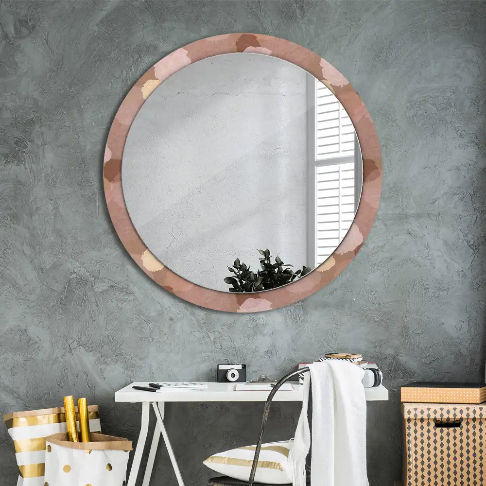 Oglindă decorativă rotundă cu compoziție de trandafiri