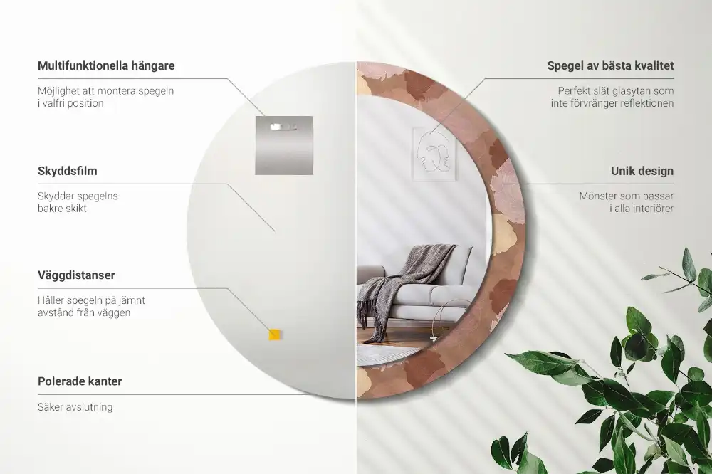 Oglindă decorativă rotundă cu compoziție de trandafiri