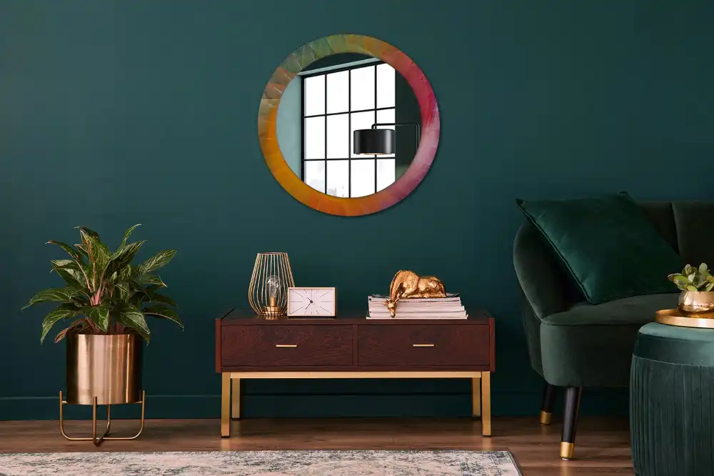 Oglindă rotundă decorativă pentru perete