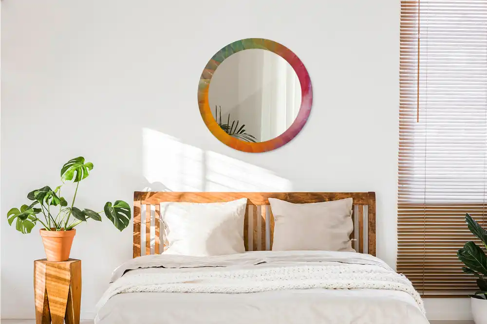 Oglindă rotundă decorativă pentru perete