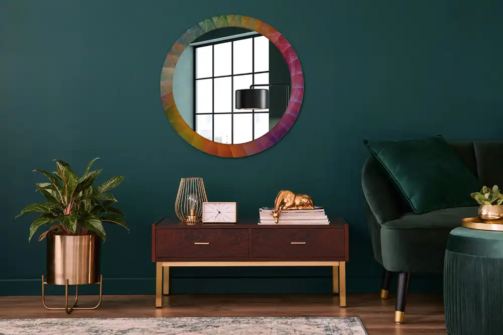 Oglindă rotundă decorativă pentru perete