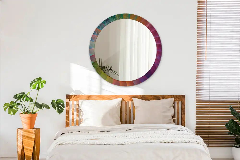 Oglindă rotundă decorativă pentru perete