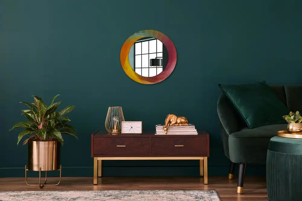 Oglindă rotundă decorativă pentru perete