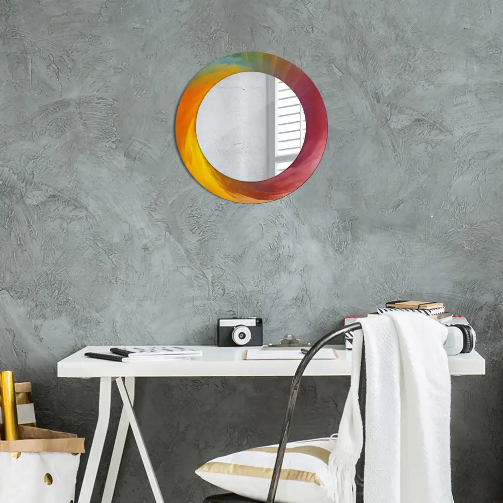Oglindă rotundă decorativă pentru perete