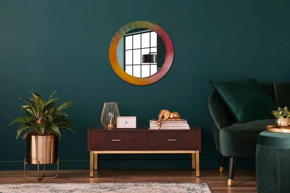 Oglindă rotundă decorativă pentru perete