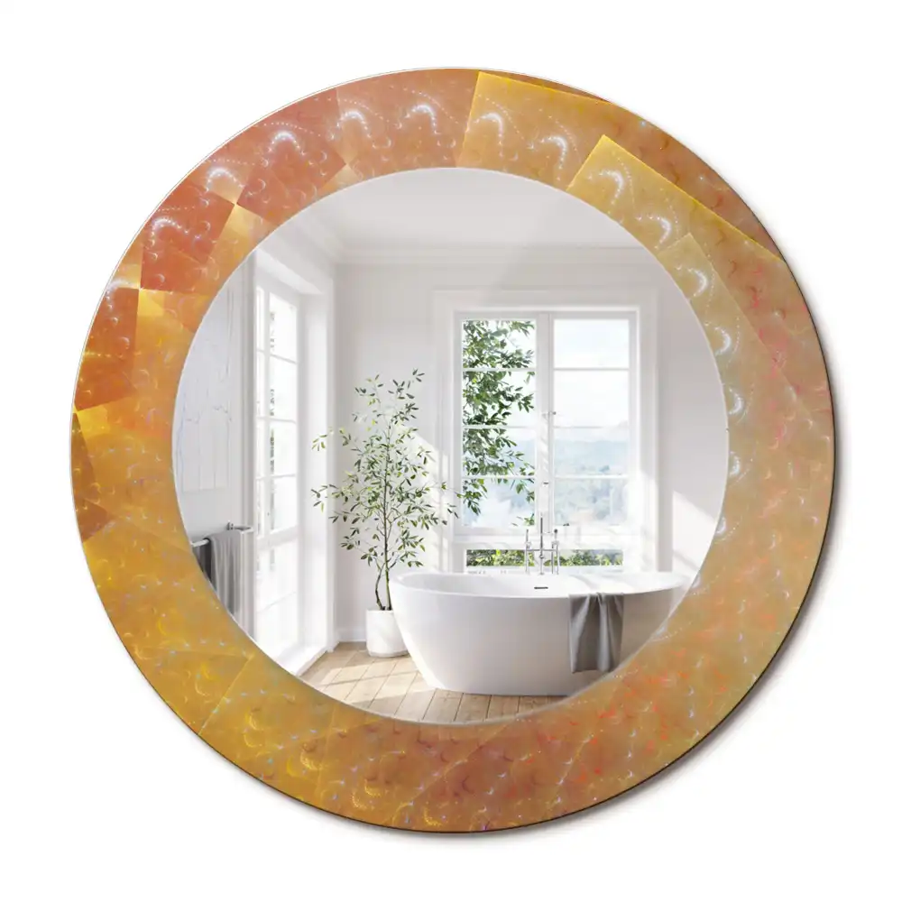 Oglindă rotundă cu imprimeu spirală abstractă
