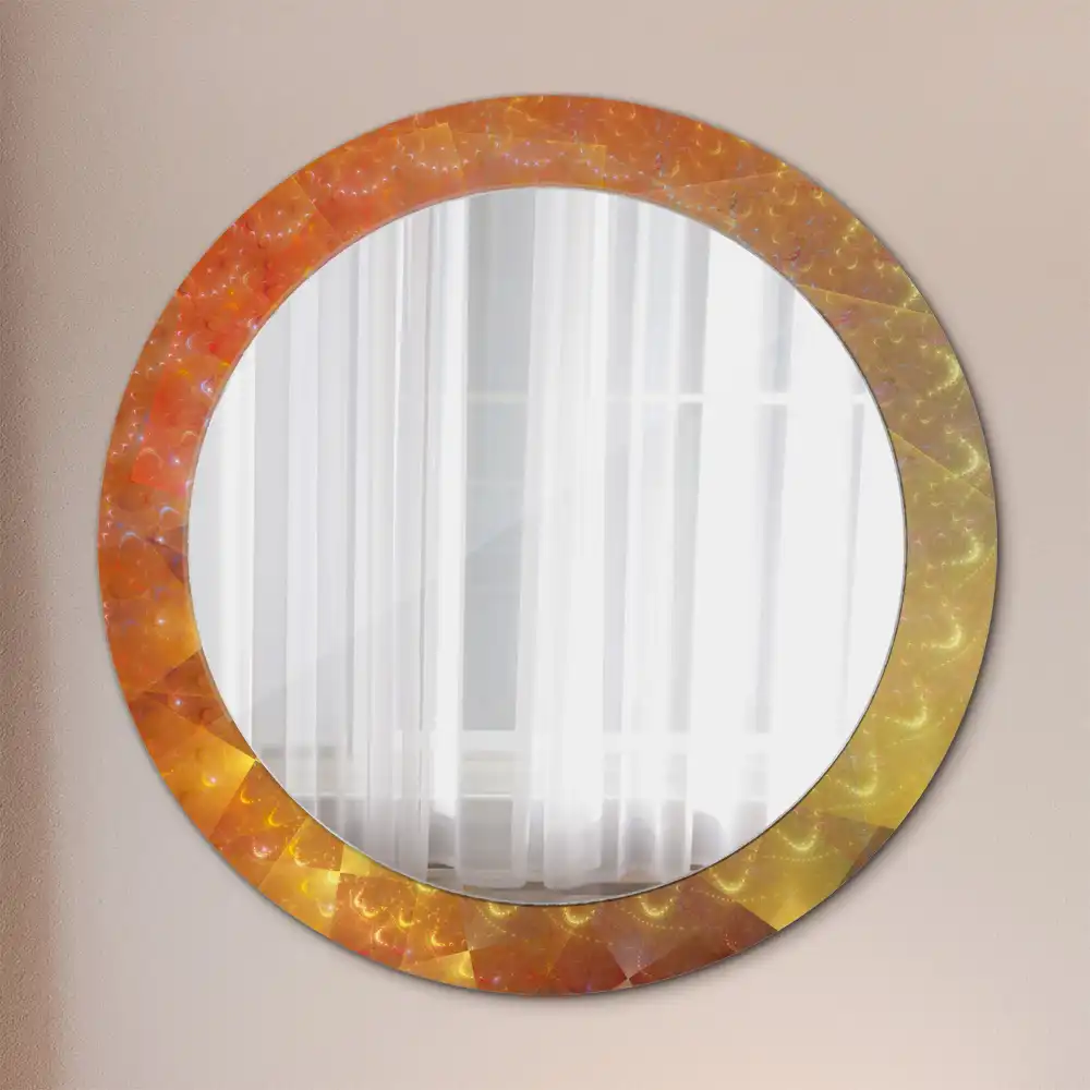 Oglindă rotundă cu imprimeu spirală abstractă