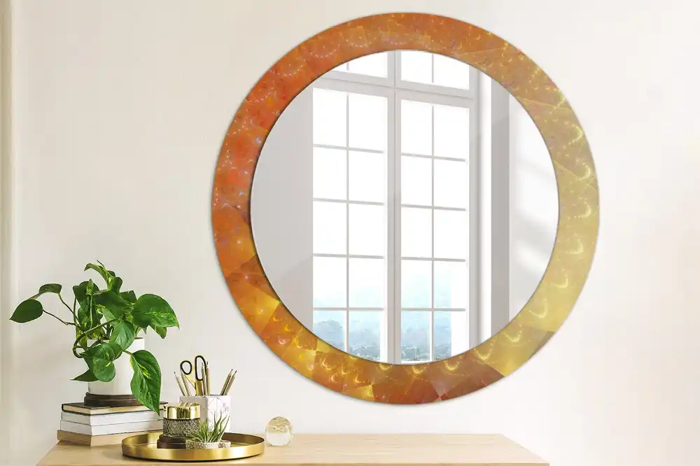 Oglindă rotundă cu imprimeu spirală abstractă