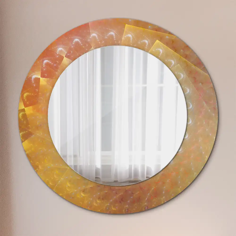 Oglindă rotundă cu imprimeu spirală abstractă